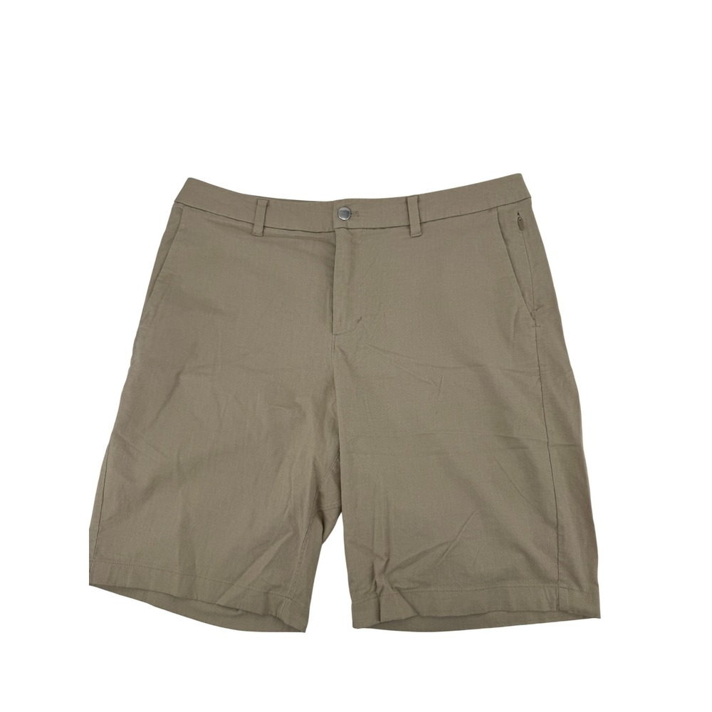 Lululemon Commission Shorts Mens 36 Khaki Tan Chino Stretch Golf Casual Tech
